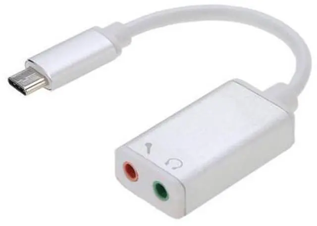 Main image of USB 3.1 Type C USB-C to 3.5mm Audio Speaker Microphone Female Earphone Headset Adapter Cable Cord for New Macbook 12" Chromebook - Silver