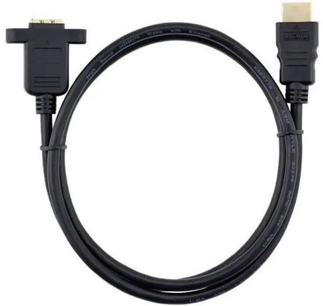 Alt view image 7 of 7 - Bluwee HDMI Extension Cable High Speed HDMI Male to Female Extension Wire Cord HDMI Extender w/Screw Nut for Panel Mount - Gold Plated Plugs Black (5FT)