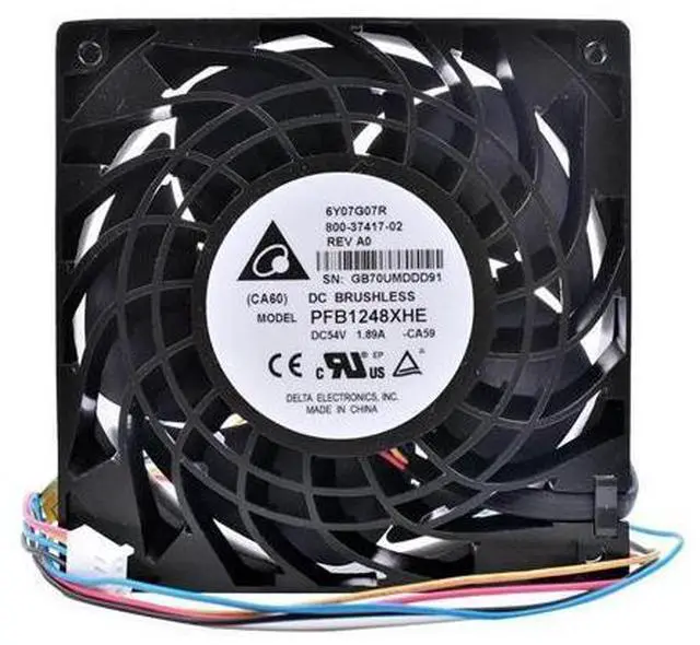 Alt view image 2 of 4 - PFB1248XHE 12038 12cm 48V 1.92A double ball bearing inverter server metal fan