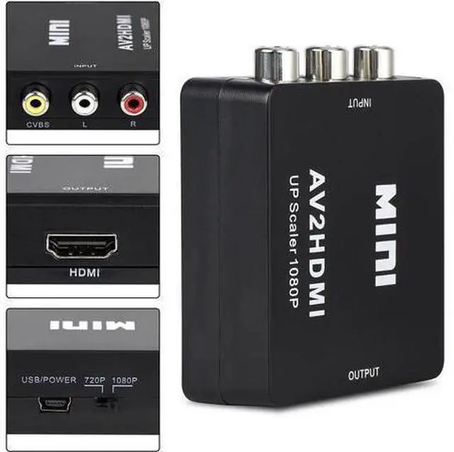 Alt view image 3 of 7 - RCA to HDMI AV to HDMI 3RCA CVBS Composite Audio Video to 1080P HDMI Converter Adapter Supporting PAL/NTSC for PS3 TV STB VHS VCR PC Laptop Xbox Camera DVD Etc