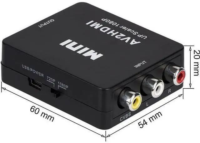 Alt view image 4 of 7 - RCA to HDMI AV to HDMI 3RCA CVBS Composite Audio Video to 1080P HDMI Converter Adapter Supporting PAL/NTSC for PS3 TV STB VHS VCR PC Laptop Xbox Camera DVD Etc