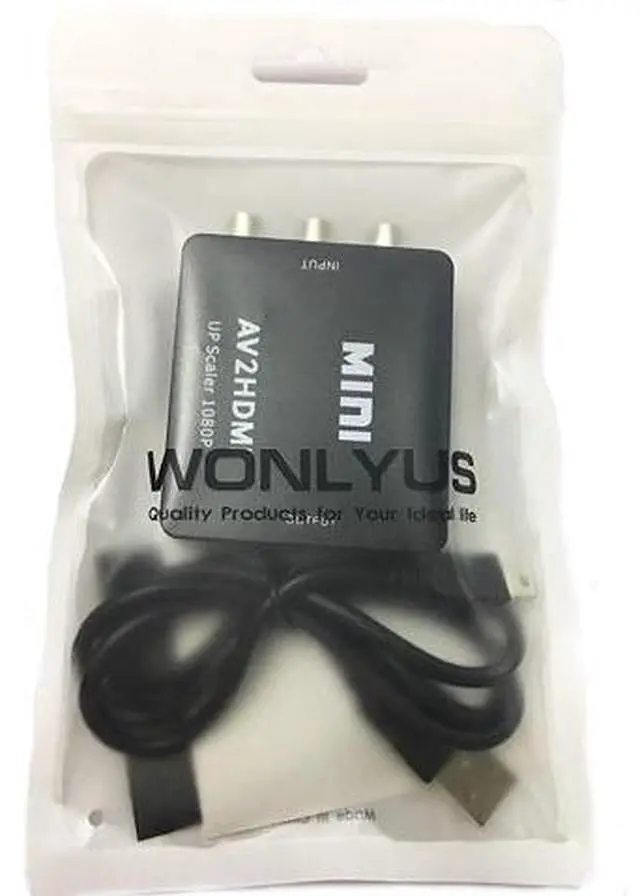 Alt view image 7 of 7 - RCA to HDMI AV to HDMI 3RCA CVBS Composite Audio Video to 1080P HDMI Converter Adapter Supporting PAL/NTSC for PS3 TV STB VHS VCR PC Laptop Xbox Camera DVD Etc
