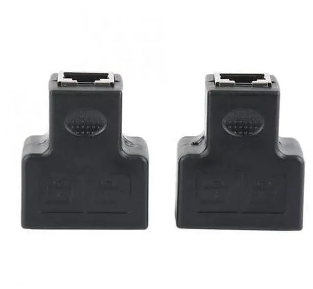 Alt view image 2 of 6 - 2pcs 1 To 2 Way RJ45 Female Splitter LAN Ethernet Network Cable Double Connector Adapter Port Coupler For Laptop Docking Station