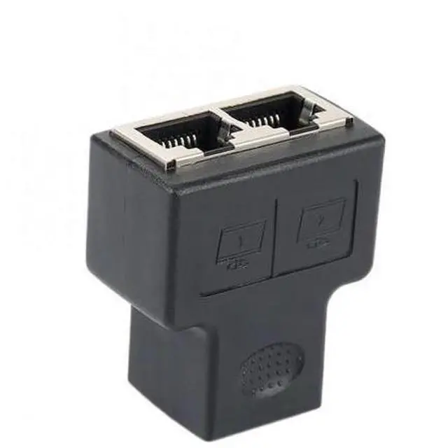 Alt view image 3 of 6 - 2pcs 1 To 2 Way RJ45 Female Splitter LAN Ethernet Network Cable Double Connector Adapter Port Coupler For Laptop Docking Station