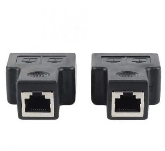 Alt view image 4 of 6 - 2pcs 1 To 2 Way RJ45 Female Splitter LAN Ethernet Network Cable Double Connector Adapter Port Coupler For Laptop Docking Station