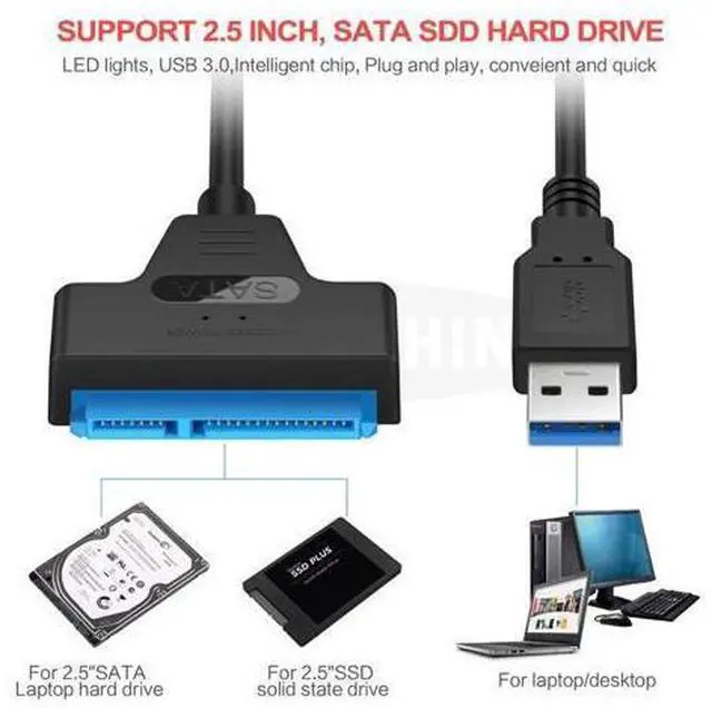 Alt view image 4 of 5 - USB Cable To USB 3.0 Adapter Suport 2.5 Inches External SSD HDD Hard Drive 22 Pin III Cable USB 3.0 Adapter