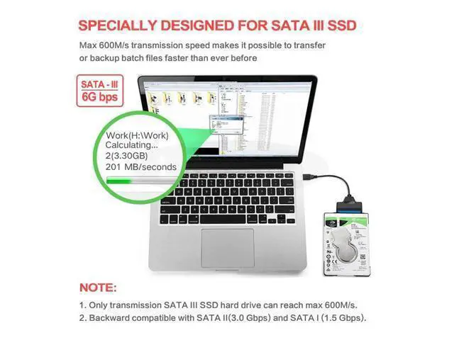 Alt view image 5 of 5 - USB Cable To USB 3.0 Adapter Suport 2.5 Inches External SSD HDD Hard Drive 22 Pin III Cable USB 3.0 Adapter