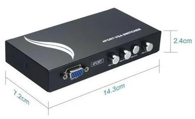 Alt view image 5 of 7 - 4 Port VGA Splitter 4-in 1-Out Video Metal Splitter Switch Adapter for LCD PC TV Monitor Sharing Monitor TV Video Splitter Support 1920*1440
