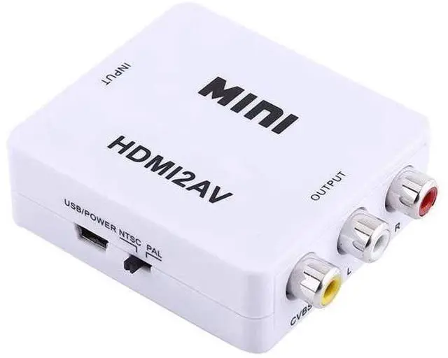 Alt view image 4 of 7 - Digital RCA to HDMI Converter,1080P AV to HDMI Video Converter Mini RCA Composite CVBS Adapter with USB Charge Cable Support 1080P for PC Laptop Mini Xbox PS2 PS3 TV STB VHS VCR Camera DVD(White)
