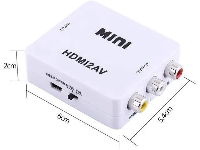 Alt view image 7 of 7 - Digital RCA to HDMI Converter,1080P AV to HDMI Video Converter Mini RCA Composite CVBS Adapter with USB Charge Cable Support 1080P for PC Laptop Mini Xbox PS2 PS3 TV STB VHS VCR Camera DVD(White)