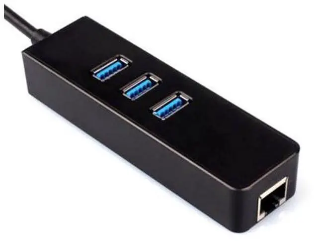 Alt view image 2 of 5 - New 3 Port USB 3.0 Hub 10/100/1000 Mbps RJ45 Gigabit Ethernet LAN Wired Network Adapter