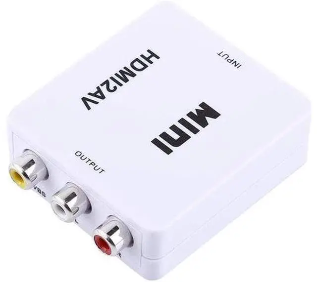 Alt view image 2 of 7 - Digital RCA to HDMI Converter,1080P AV to HDMI Video Converter Mini RCA Composite CVBS Adapter with USB Charge Cable Support 1080P for PC Laptop Mini Xbox PS2 PS3 TV STB VHS VCR Camera DVD(White)