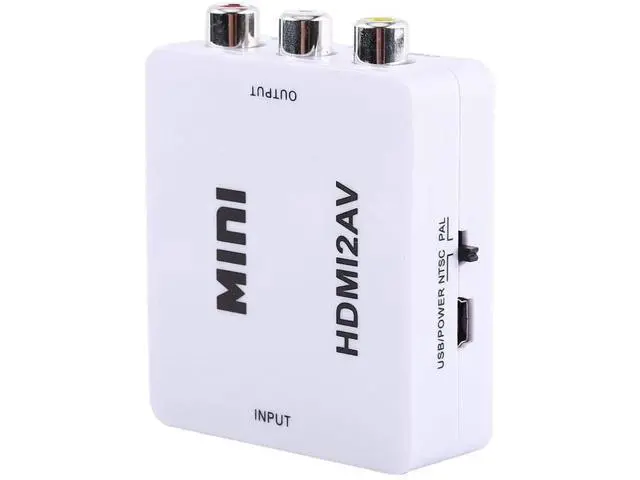 Alt view image 5 of 7 - Digital RCA to HDMI Converter,1080P AV to HDMI Video Converter Mini RCA Composite CVBS Adapter with USB Charge Cable Support 1080P for PC Laptop Mini Xbox PS2 PS3 TV STB VHS VCR Camera DVD(White)