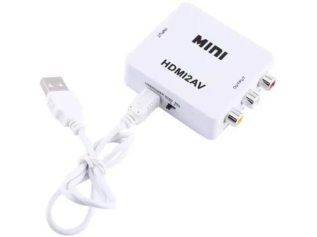 Alt view image 6 of 7 - Digital RCA to HDMI Converter,1080P AV to HDMI Video Converter Mini RCA Composite CVBS Adapter with USB Charge Cable Support 1080P for PC Laptop Mini Xbox PS2 PS3 TV STB VHS VCR Camera DVD(White)