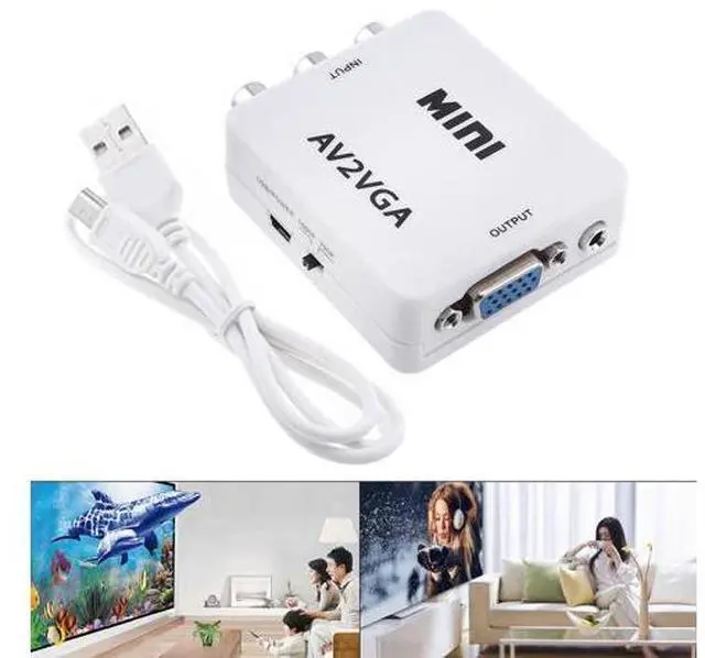 Main image of Portable AV to VGA Video Converter with 1080P Conversion Head Support AV Enaled Devices to VGA Enaled Devices