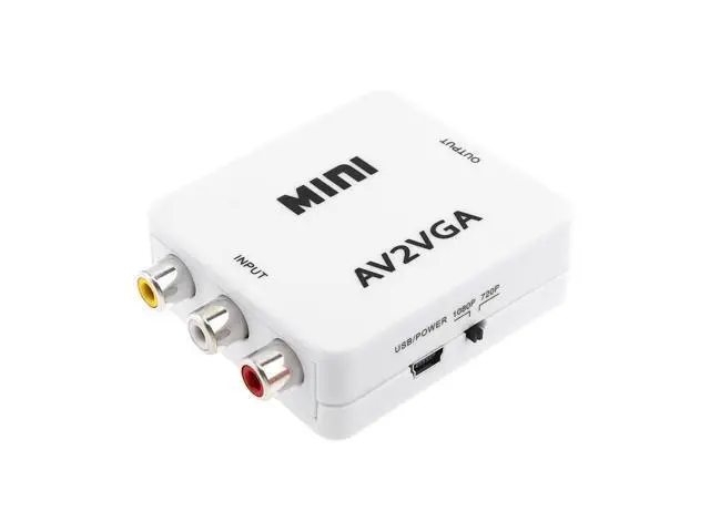 Alt view image 4 of 7 - Portable AV to VGA Video Converter with 1080P Conversion Head Support AV Enaled Devices to VGA Enaled Devices