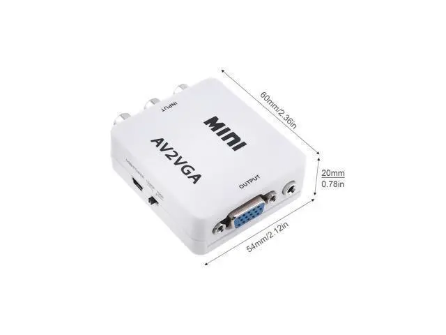 Alt view image 7 of 7 - Portable AV to VGA Video Converter with 1080P Conversion Head Support AV Enaled Devices to VGA Enaled Devices