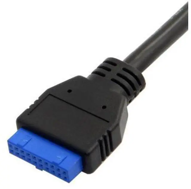 Alt view image 2 of 4 - CYDZ Female USB 3.0 Single Port A Screw Mount Type to Up Angled Motherboard Header 20pin Cable 25cm