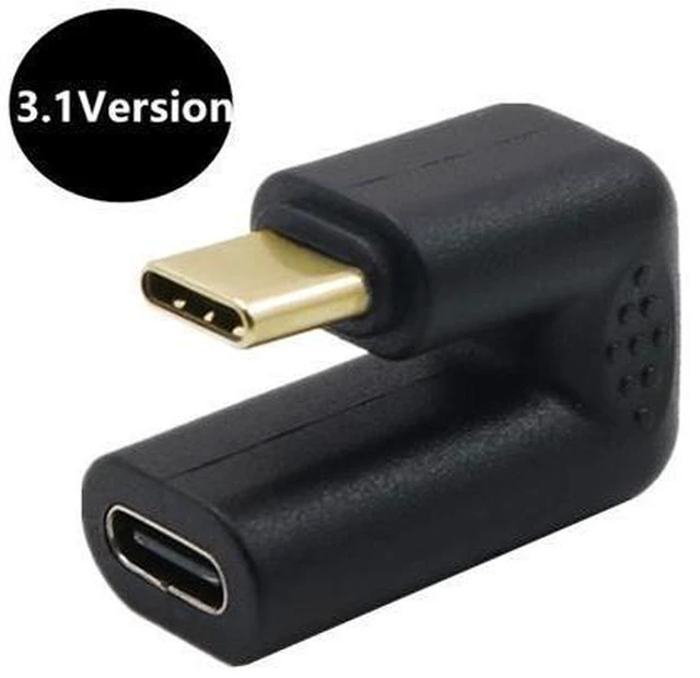 Main image of Gold 4K 10Gbps USB 3.1 Type C U Shape Angled Male to Female Charging Data Sync Converter Adapter Connector