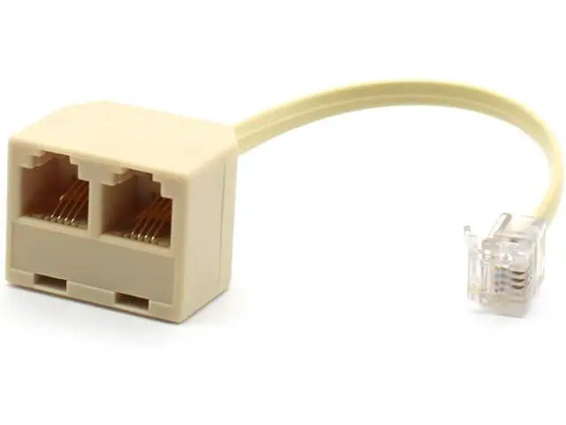 Alt view image 3 of 7 - RJ11 Male to Dual Female 6P4C Splitter Connector Telephone Adapter Plug Cord Cable Male to 2 Female Converter Separator Cord for Landline (2 of Pack)