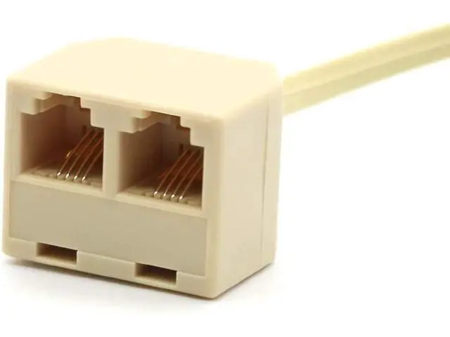 Alt view image 7 of 7 - RJ11 Male to Dual Female 6P4C Splitter Connector Telephone Adapter Plug Cord Cable Male to 2 Female Converter Separator Cord for Landline (2 of Pack)