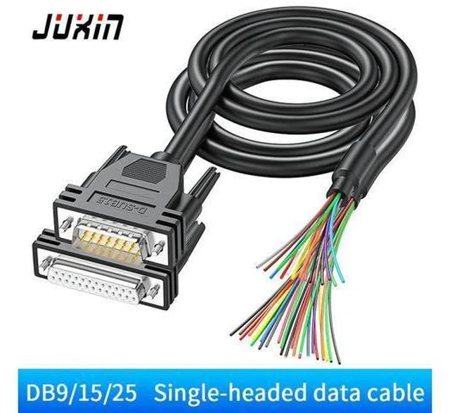 Alt view image 2 of 6 - DB9 DB15 DB25 DB37 M/F connector RS232 Serial Cable D-SUB 9 pin 15 25 37 PIN male/female extension cable Cable length: 0.5M Color: DB15 female