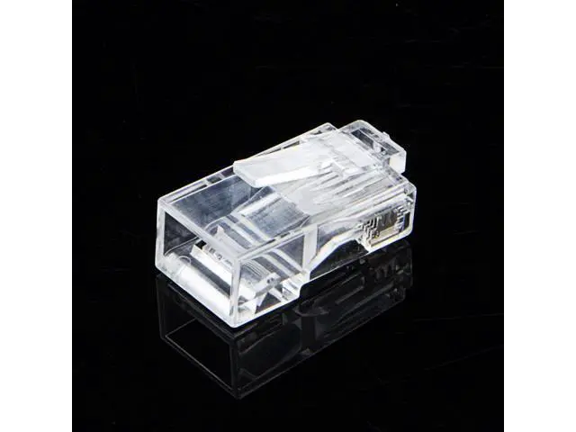 Alt view image 2 of 5 - Cat6 RJ45 Ends, CableCreation 100-PACK Cat6 Connector, Cat6a / Cat5e RJ45 Connector, Ethernet Cable Crimp Connectors UTP Network Plug for Solid Wire and Standard Cable, Transparent