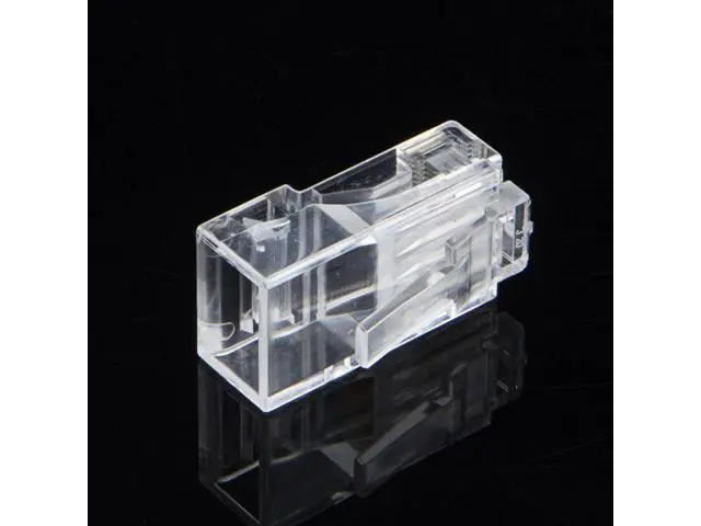 Alt view image 3 of 5 - Cat6 RJ45 Ends, CableCreation 100-PACK Cat6 Connector, Cat6a / Cat5e RJ45 Connector, Ethernet Cable Crimp Connectors UTP Network Plug for Solid Wire and Standard Cable, Transparent