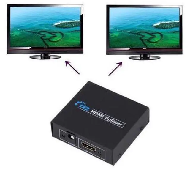 Main image of Dongji Video HD Splitter Adapter 1 In 2 Out Dual Display Full HD 1080P Splitter Adapter Amplifier Hub EU Plug US plug