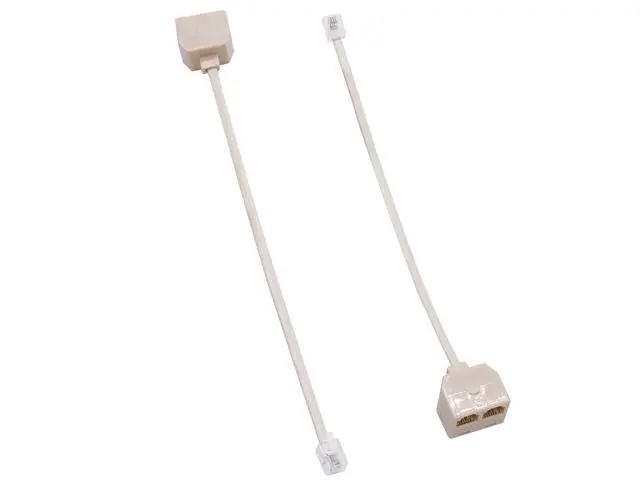 Alt view image 3 of 4 - TWTADE 2 Pcs RJ11 6P4C Telephone Splitter Converter Cable Adapter 4 Pin 2 Way Male to Female I-024
