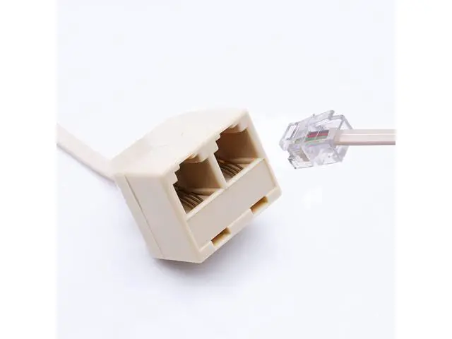 Alt view image 2 of 4 - TWTADE 2 Pcs RJ11 6P4C Telephone Splitter Converter Cable Adapter 4 Pin 2 Way Male to Female I-024
