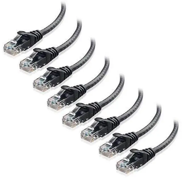 Main image of 8Pack Snagless Short Cat5e Ethernet Cat5e Cat 5e in Black 7 ft