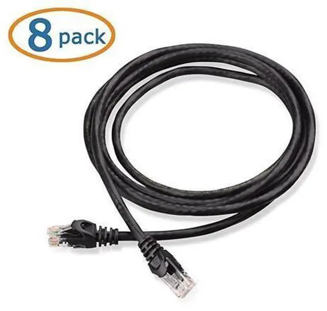 Alt view image 2 of 2 - 8Pack Snagless Short Cat5e Ethernet Cat5e Cat 5e in Black 7 ft
