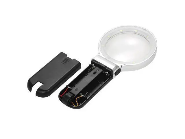 Alt view image 6 of 6 - 2 in 1 Multifunctional Folded Magnifier 10pcs LED Lighted Magnifier Practical Handheld and Unfolded Stand Magnifying Tool