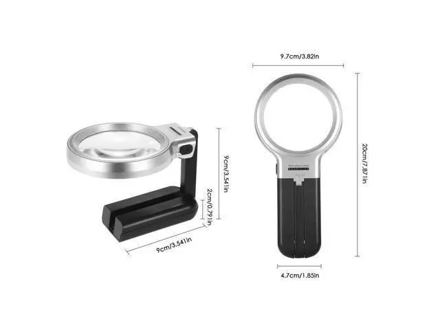 Alt view image 5 of 6 - 2 in 1 Multifunctional Folded Magnifier 10pcs LED Lighted Magnifier Practical Handheld and Unfolded Stand Magnifying Tool