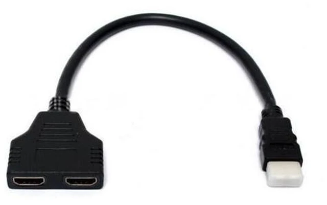 Alt view image 3 of 5 - HDMI Port Male To Female 1 Input 2 Output Splitter Cable Adapter Converter 1080P Hdmi Cables 30cm