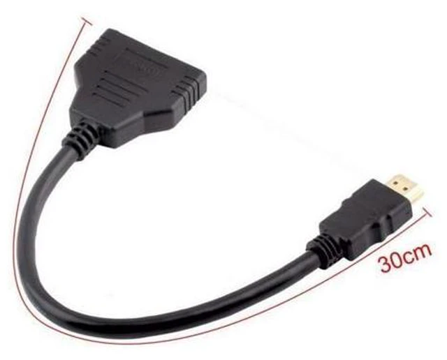 Alt view image 5 of 5 - HDMI Port Male To Female 1 Input 2 Output Splitter Cable Adapter Converter 1080P Hdmi Cables 30cm