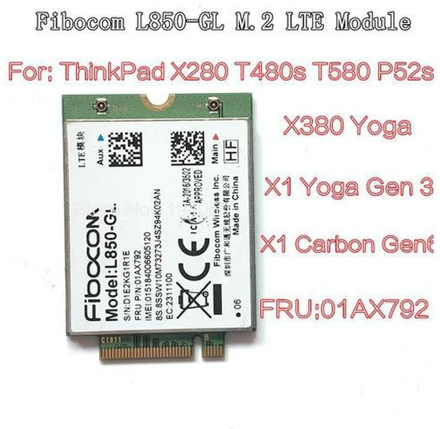 Main image of Fibocom L850-GL L850 01AX792 forThinkpad X1 Carbon 6th X280 T480 T480s X1 Yoga 3rd 4th T490 T490s T580 L580 P52 WWAN Card