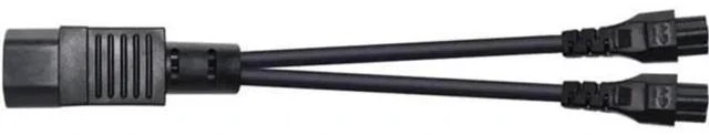 Alt view image 3 of 4 - 1FT C14 Male PDU Style Computer Power Extension Cable Y Splitter Power Plug Cord (C14 to C5+C5)
