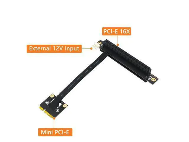 Alt view image 4 of 6 - Add On Card 270 Degree Mini PCIe To PCI-E 16X Adapter Cable Riser Mini PCIE to PCI Express X16 4P Power for PCIE Tester Extender