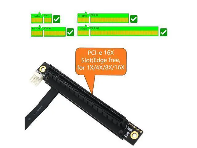 Alt view image 5 of 6 - Add On Card 270 Degree Mini PCIe To PCI-E 16X Adapter Cable Riser Mini PCIE to PCI Express X16 4P Power for PCIE Tester Extender