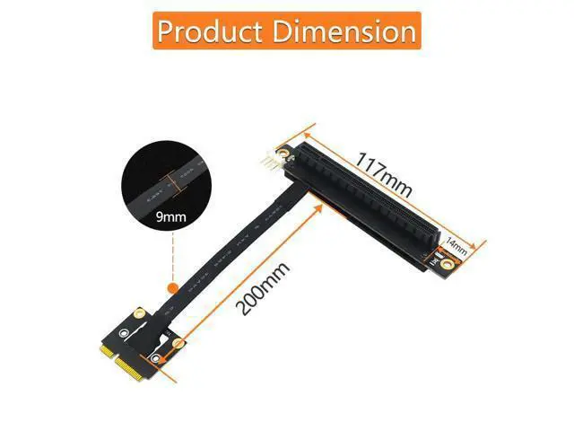 Alt view image 6 of 6 - Add On Card 270 Degree Mini PCIe To PCI-E 16X Adapter Cable Riser Mini PCIE to PCI Express X16 4P Power for PCIE Tester Extender