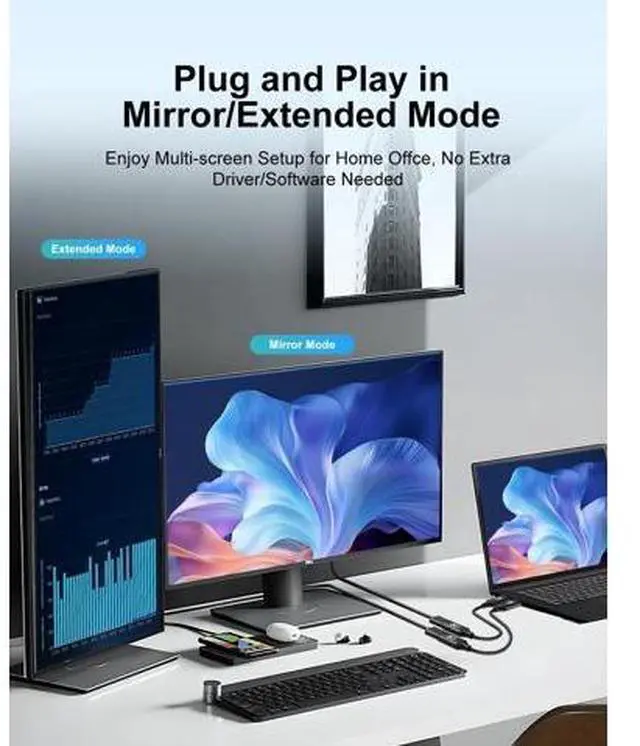 Alt view image 4 of 5 - 4K Display Port to HDMI Adapter 5Pack,Unidirectional DP to HDMI 4K@60Hz 1080P@120Hz UHD Cable Nylon Braided Aluminum case Converter(Male to Female) Compatible for Dell, Lenovo, HP,GPU, AMD