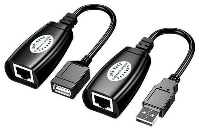 Main image of 30M USB Extender Adapter USB male to Female Extender USB to Rj45 Extension over Cat5e Cat6 Support USB mouse keyboard for PC DVR