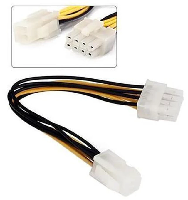 Main image of 18cm ATX 4 Pin Male to 8 Pin Female EPS Power Cable Cord Adapter CPU Power Supply Wire Computer Cables Connectors #1010