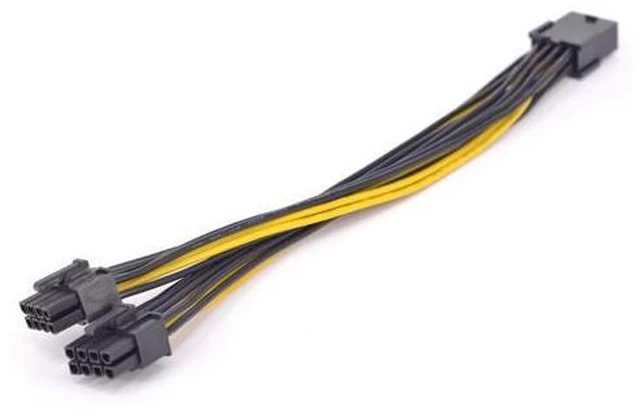 Main image of PCIe GPU 8pin to Dual 6+2Pin Power supply Cable PCI express Graphics card 2 ports 6+2pin to 8Pin power Port Multiplier 18AWG
