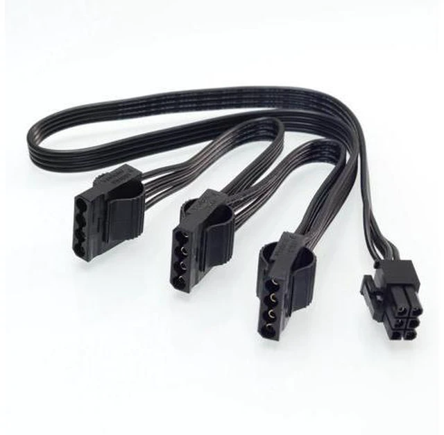 Main image of PCI-e 6Pin 1 to 3 IDE Female Power Supply Cable GPU 6Pin to 4Pin Molex Port Multiplier For Seasonic KM3 Series