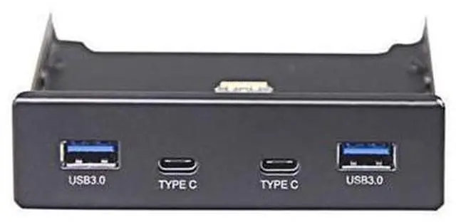 Main image of Dual 5Gb/s USB 3.1 Type-C & USB 3.0 Computer 3.5 inch Floppy Bay Front Panel 4 Ports USB Hub, USB3 19Pin to 2x USB 3.0 USB-C + 2x Type A Splitter Adapter