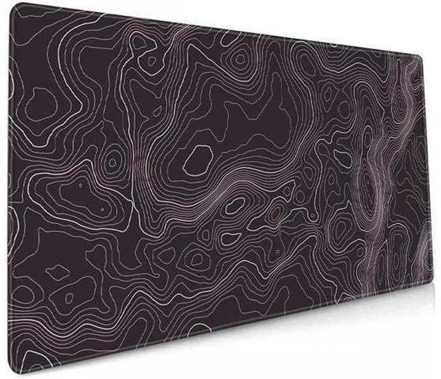 Main image of Large Gaming Mouse Pad Topographic Map Lines Contour Geographic Computer Keyboard Mouse Mat Desk Pad Non-Slip Desk Mat for Home Office Gaming Work, 35.4x15.7 in