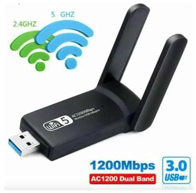 Main image of 1200Mbps Long Range AC1200 Dual Band 5GHz Wireless USB 3.0 WiFi Adapter Antennas